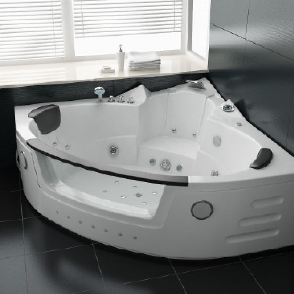 PureHaven Whirlpool 152x152 cm elegantes Design Heizung Lichttherapie Soundsystem Reinigungsprogramm Bluetooth-Soundsystem