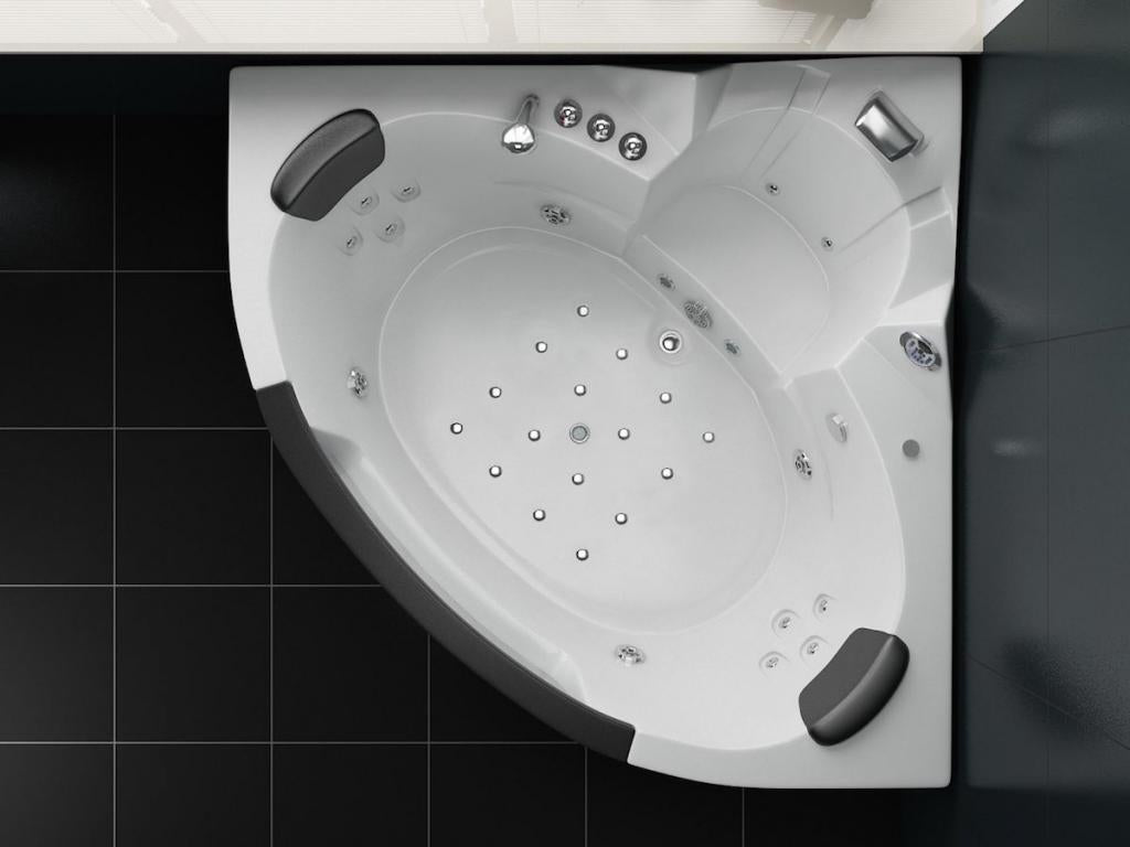 PureHaven Whirlpool 152x152 cm elegantes Design Heizung Lichttherapie Soundsystem Reinigungsprogramm Bluetooth-Soundsystem
