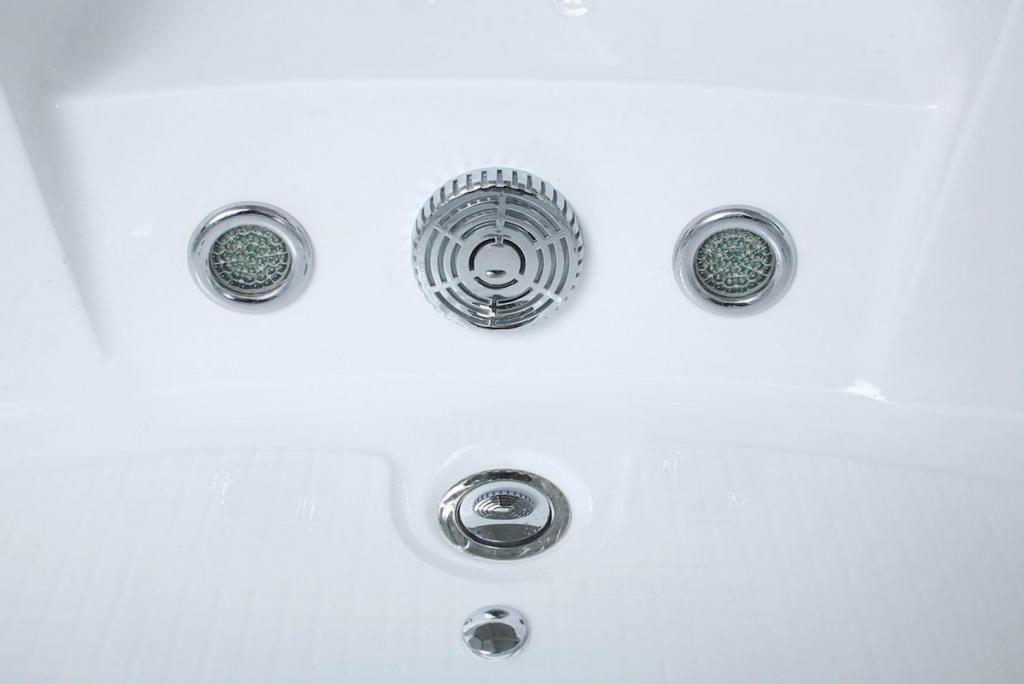 PureHaven Whirlpool 152x152 cm elegantes Design Heizung Lichttherapie Soundsystem Reinigungsprogramm Bluetooth-Soundsystem