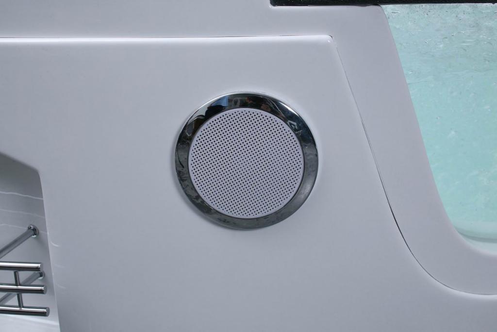 PureHaven Whirlpool 140x140 cm Wasserfall Heizung Lichttherapie Soundsystem Reinigungsprogramm Bluetooth-Soundsystem