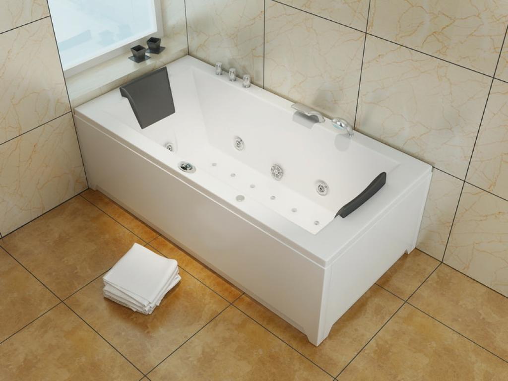 PureHaven Whirlpool 182x90cm Heizung Reinigungsprogramm & Lichttherapie Wasserfall Bluetooth-fähiges Soundsystem