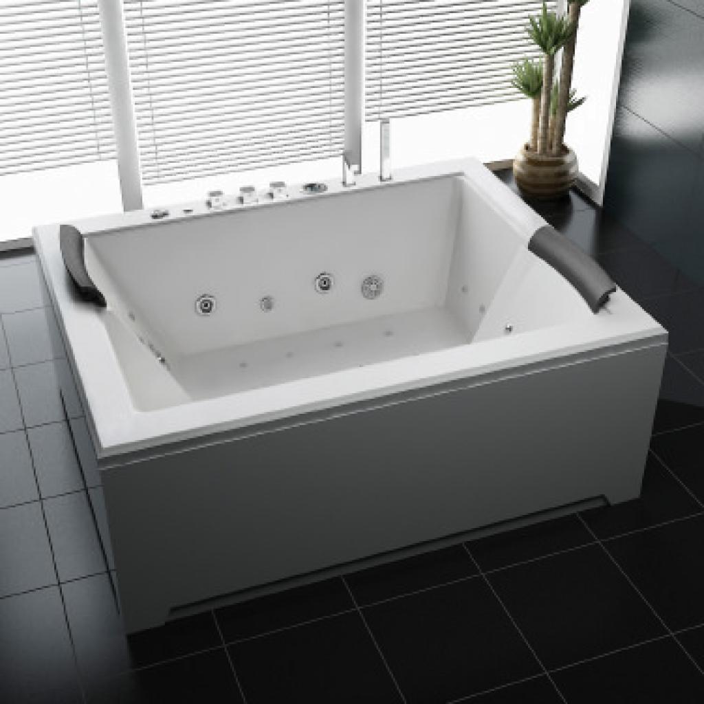 PureHaven Whirlpool 180x142cm Heizung Reinigungsprogramm & Lichttherapie Wasserfall Bluetooth-fähiges Soundsystem