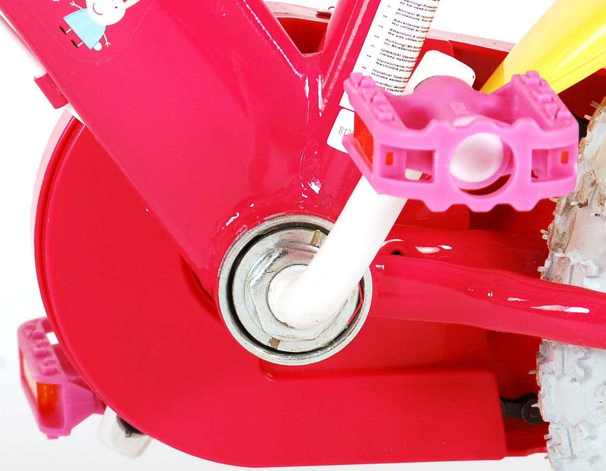 Volare Peppa Pig Kinderfahrrad - Mädchen - 12 Zoll - Pink - Zwei Handbremsen