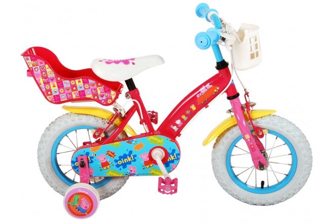 Volare Peppa Pig Kinderfahrrad - Mädchen - 12 Zoll - Pink - Zwei Handbremsen