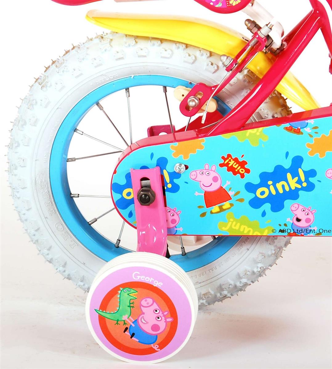 Volare Peppa Pig Kinderfahrrad - Mädchen - 12 Zoll - Pink - Zwei Handbremsen