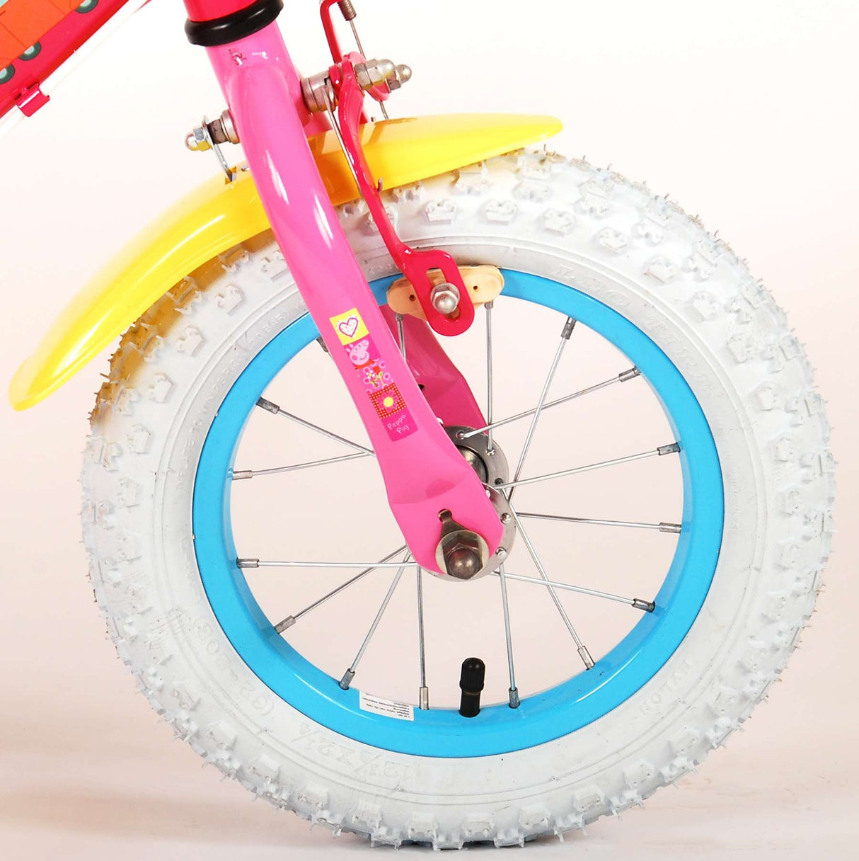 Volare Peppa Pig Kinderfahrrad - Mädchen - 12 Zoll - Pink - Zwei Handbremsen