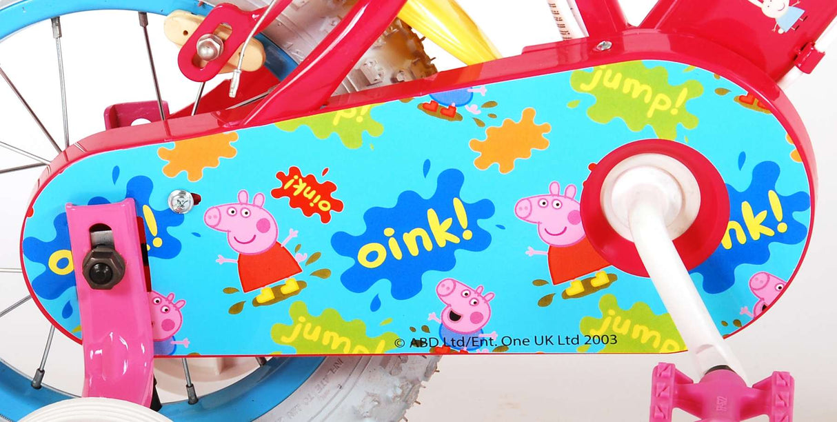 Volare Peppa Pig Kinderfahrrad - Mädchen - 12 Zoll - Pink - Zwei Handbremsen