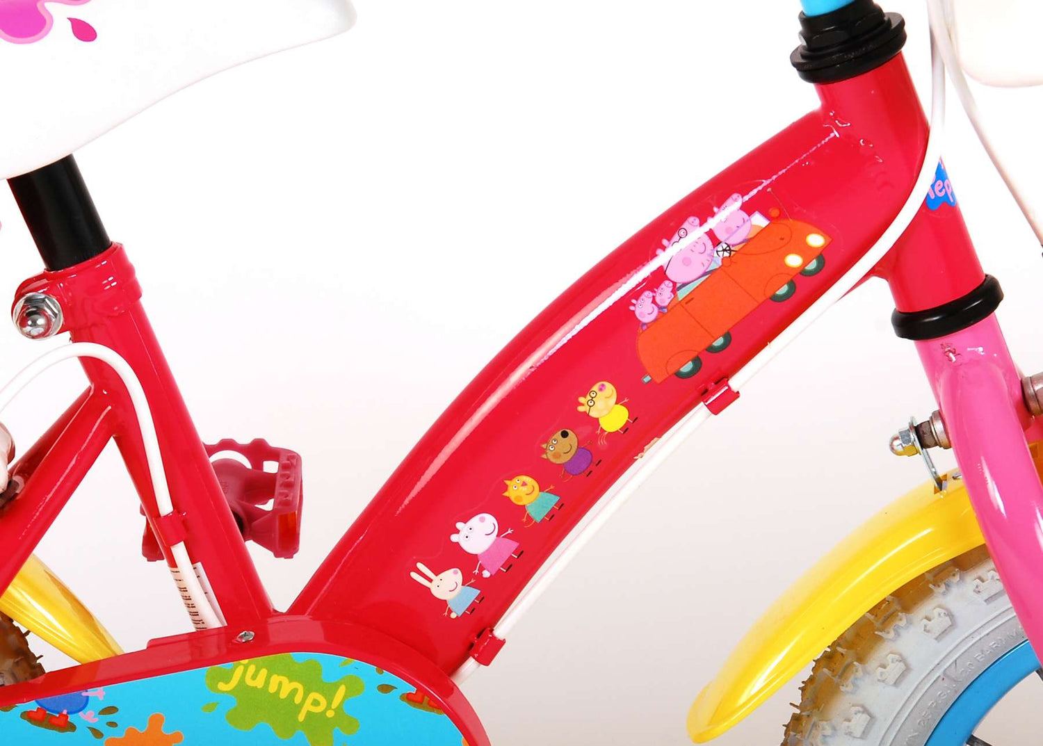 Volare Peppa Pig Kinderfahrrad - Mädchen - 12 Zoll - Pink - Zwei Handbremsen