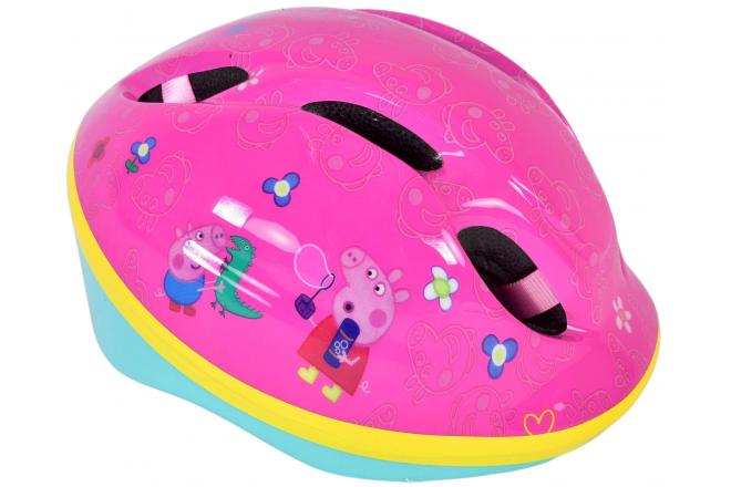 Volare Peppa Pig Fahrradhelm Rosa - Verstellbar, leicht und sicher! Kopfumfang 51-55 cm. Mit Sonnenblende und Belüftungslöchern. TÜV/GS geprüft