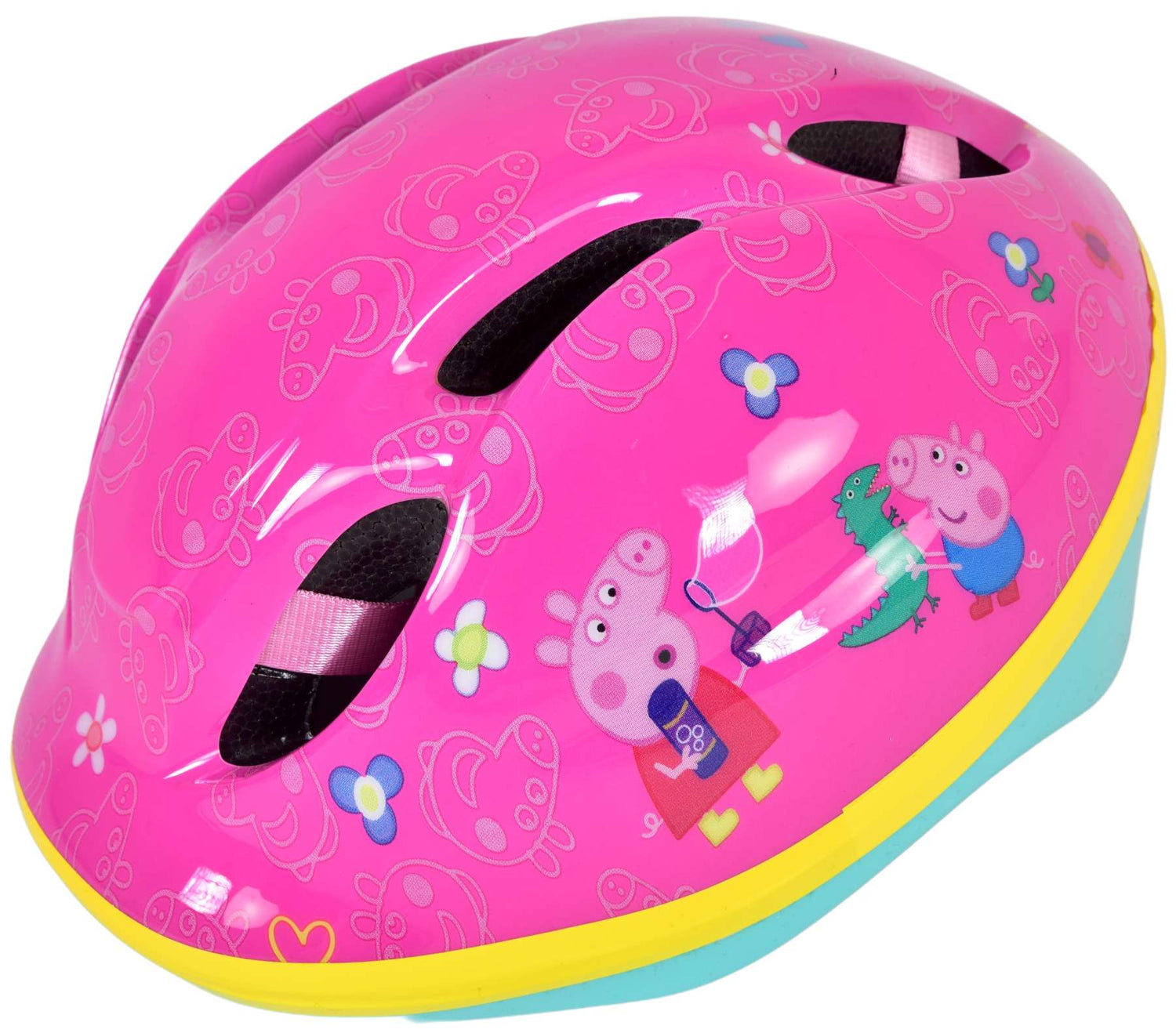 Volare Peppa Pig Fahrradhelm Rosa - Verstellbar, leicht und sicher! Kopfumfang 51-55 cm. Mit Sonnenblende und Belüftungslöchern. TÜV/GS geprüft