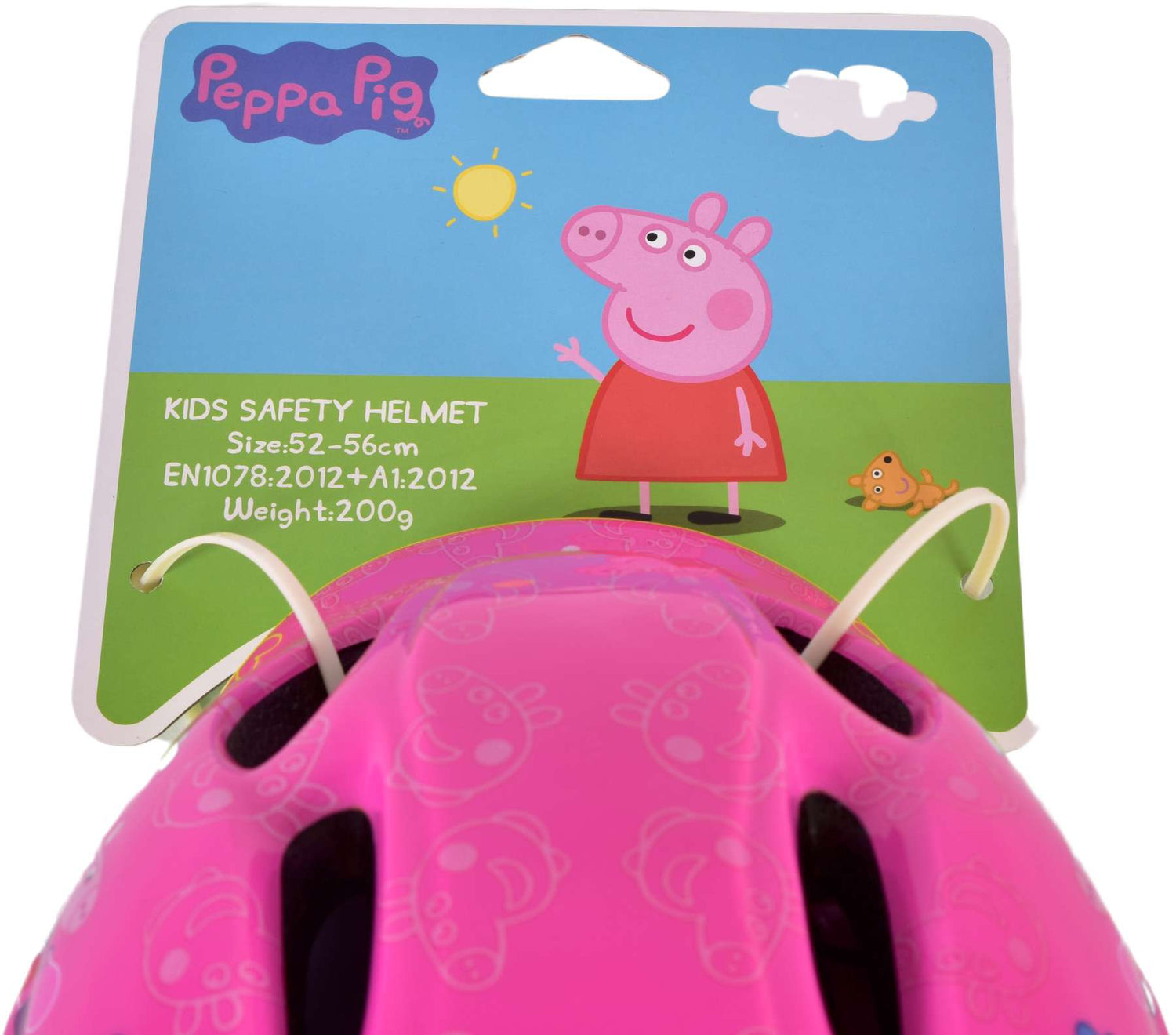Volare Peppa Pig Fahrradhelm Rosa - Verstellbar, leicht und sicher! Kopfumfang 51-55 cm. Mit Sonnenblende und Belüftungslöchern. TÜV/GS geprüft