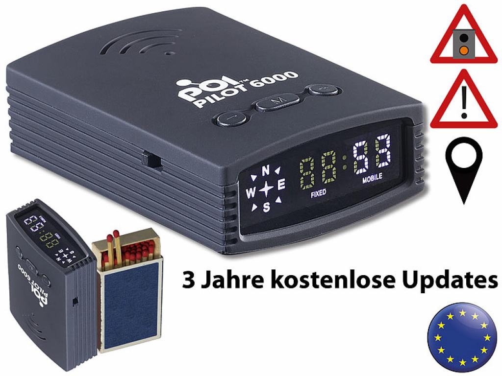 POI Pilot 6000 GPS Blitzer und Radarwarner Gefahren-Warner mit POI-Daten für Europa