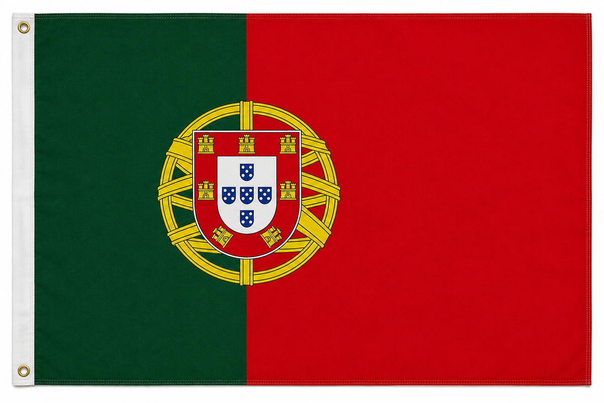 Flagge Portugal 90 x 150 cm Fahne mit 2 Ösen 100g/m² Stoffgewicht Hissflagge Hissen