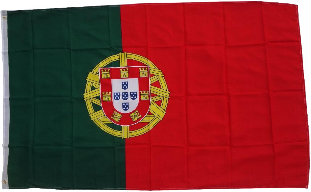 Flagge Portugal 90 x 150 cm Fahne mit 2 Ösen 100g/m² Stoffgewicht Hissflagge Hissen