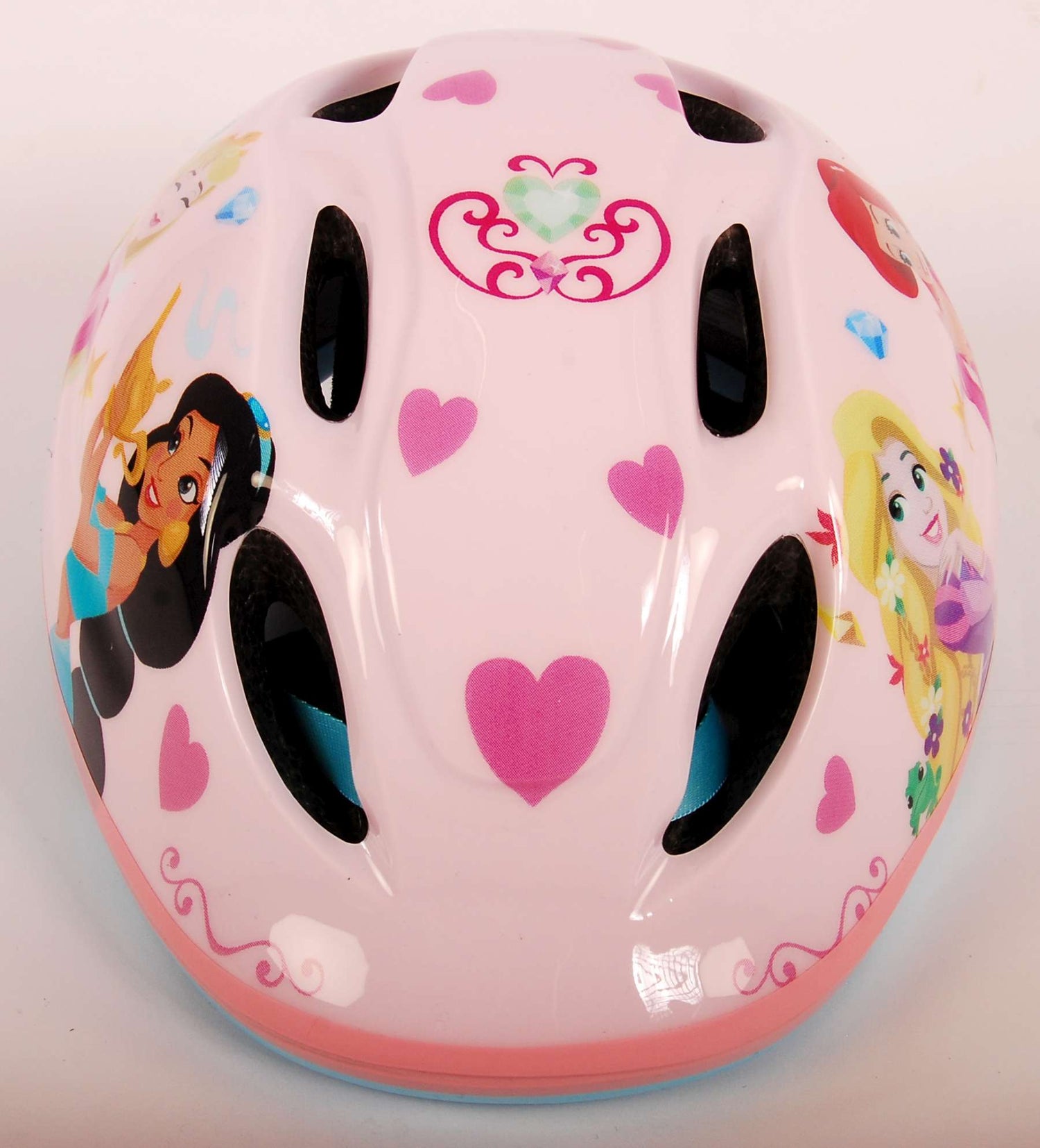 Volare Disney Princess Fahrradhelm in Rosa für Ihre kleine Prinzessin - TÜV/GS geprüft, Kopfumfang 52-56 cm, verstellbar, leicht und sicher!