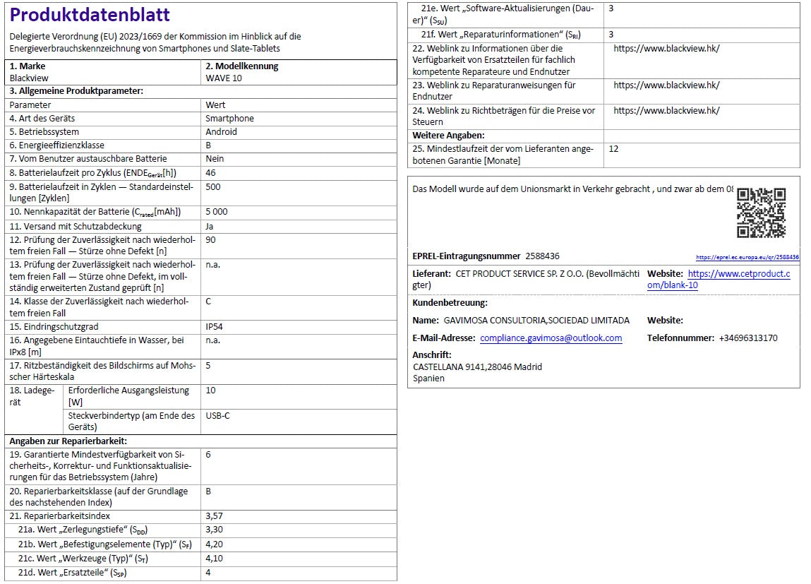 Produktdatenblatt