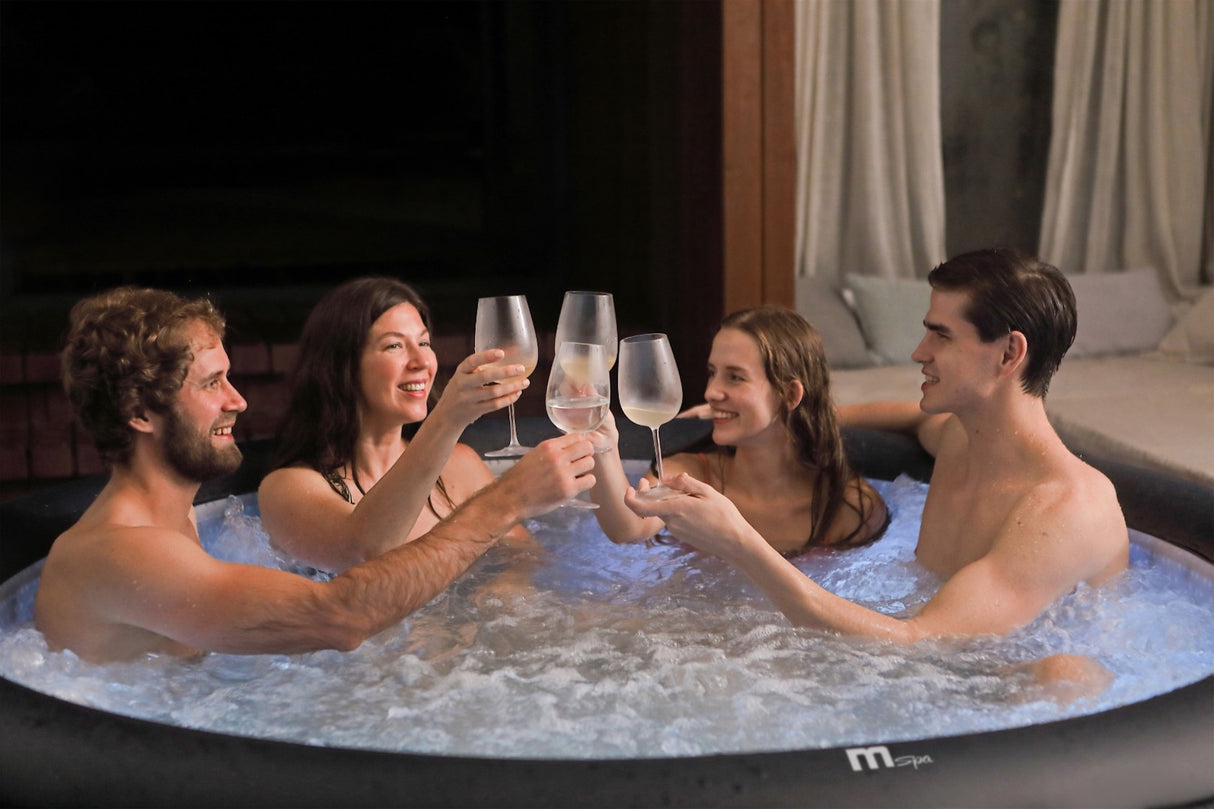 Purehaven MSPA Aufblasbarer Whirlpool Aurora für 6 Personen | 138 Massagedüsen, LED-Beleuchtung, PTC-Heizung, UVC-Desinfektion, Outdoor Spa