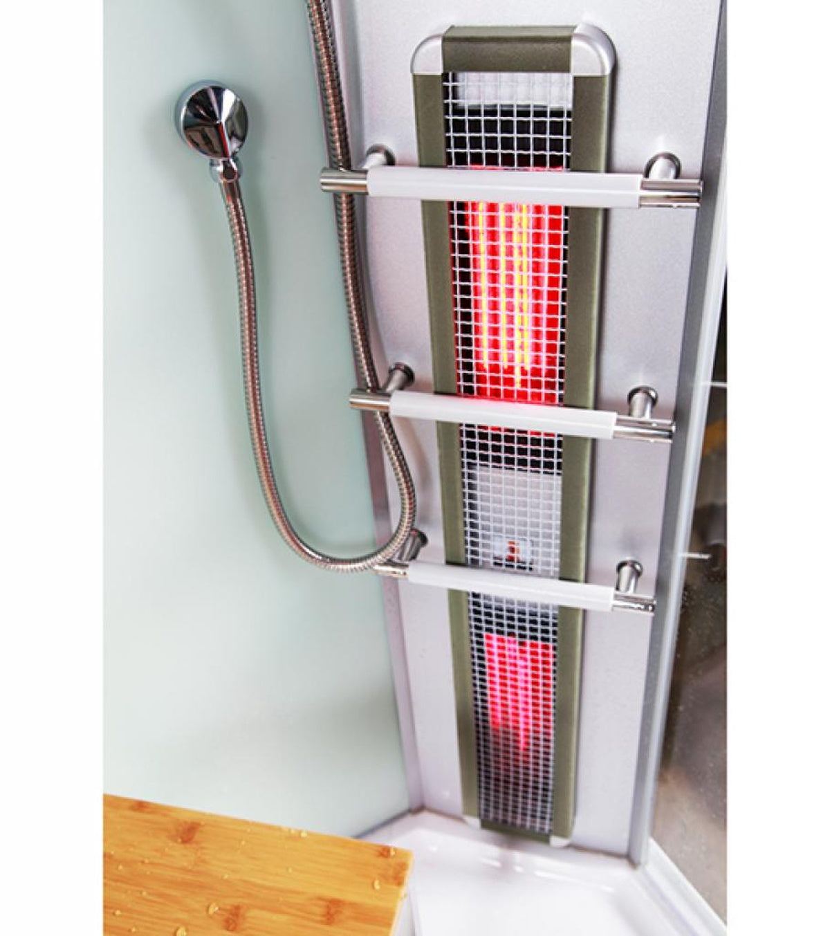 PureHaven 2in1 Dampfdusche und Infrarotsauna 145x90 cm mit Aluminiumrahmen komplettem Zubehör Tropenbrause Sitzfläche Radio Massagefunktion Weiß