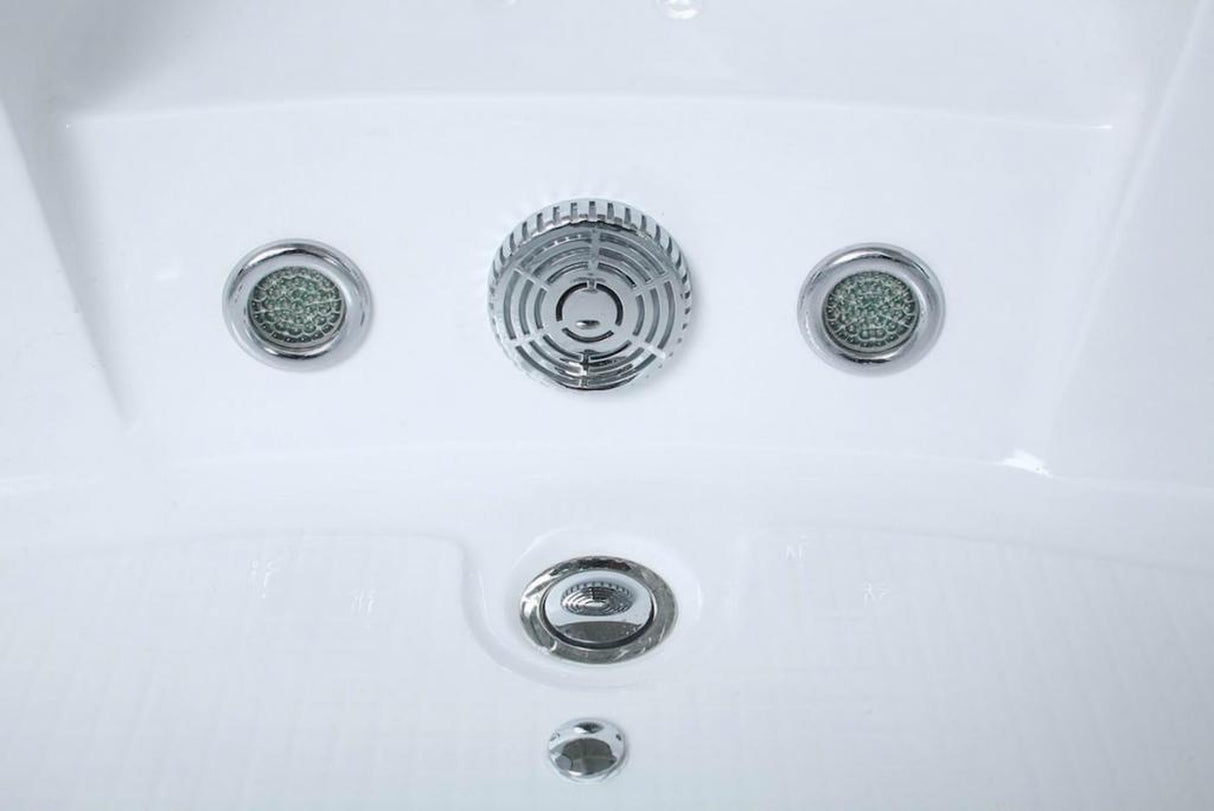 PureHaven Whirlpool 172x172 cm Wasserfall Heizung Lichttherapie Soundsystem Reinigungsprogramm Bluetooth-Soundsystem