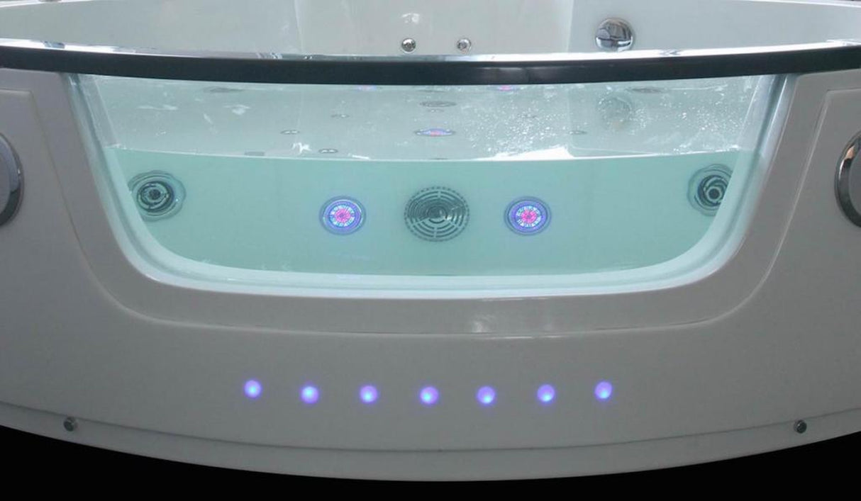 PureHaven Whirlpool 172x172 cm Wasserfall Heizung Lichttherapie Soundsystem Reinigungsprogramm Bluetooth-Soundsystem