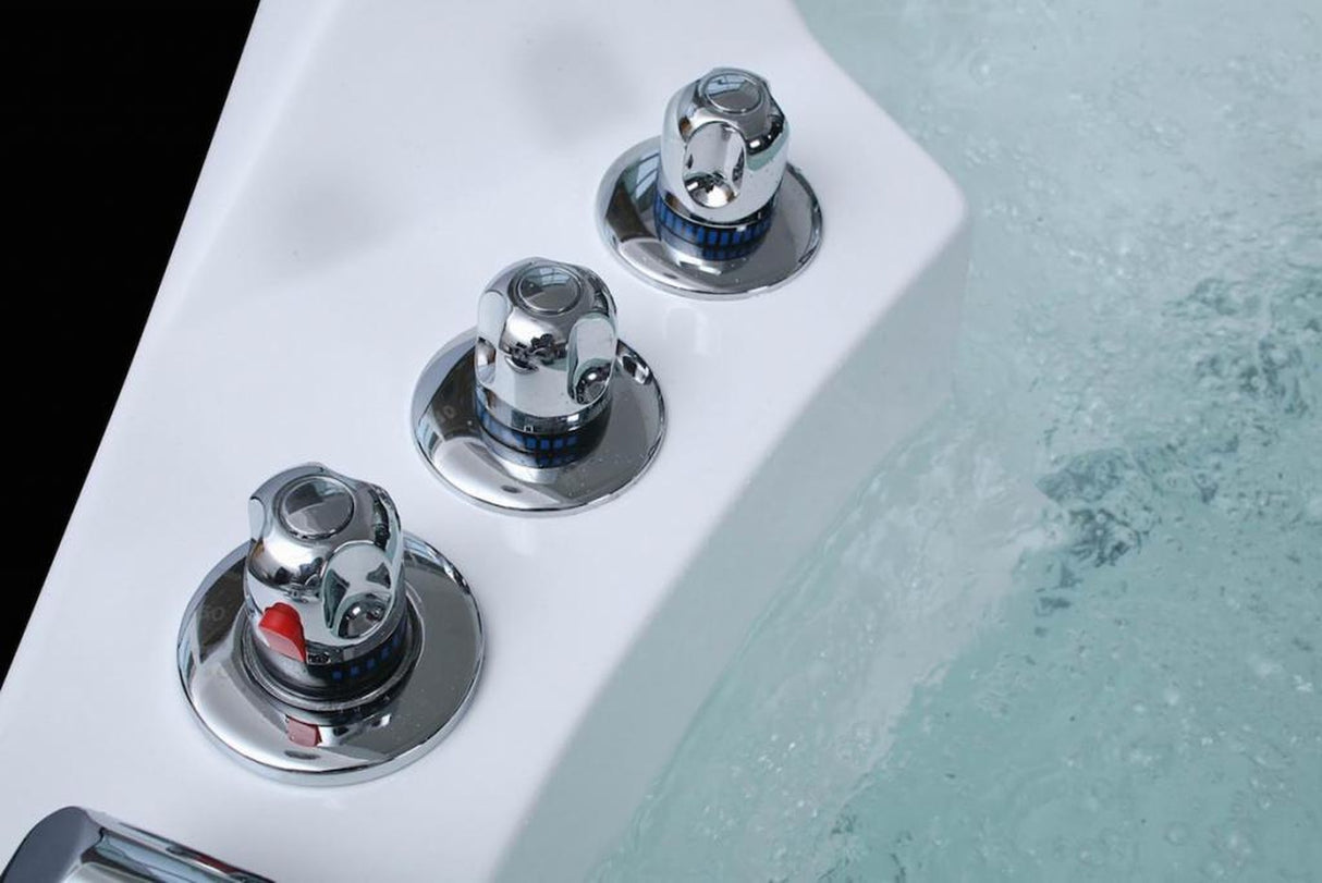 PureHaven Whirlpool 172x172 cm Wasserfall Heizung Lichttherapie Soundsystem Reinigungsprogramm Bluetooth-Soundsystem