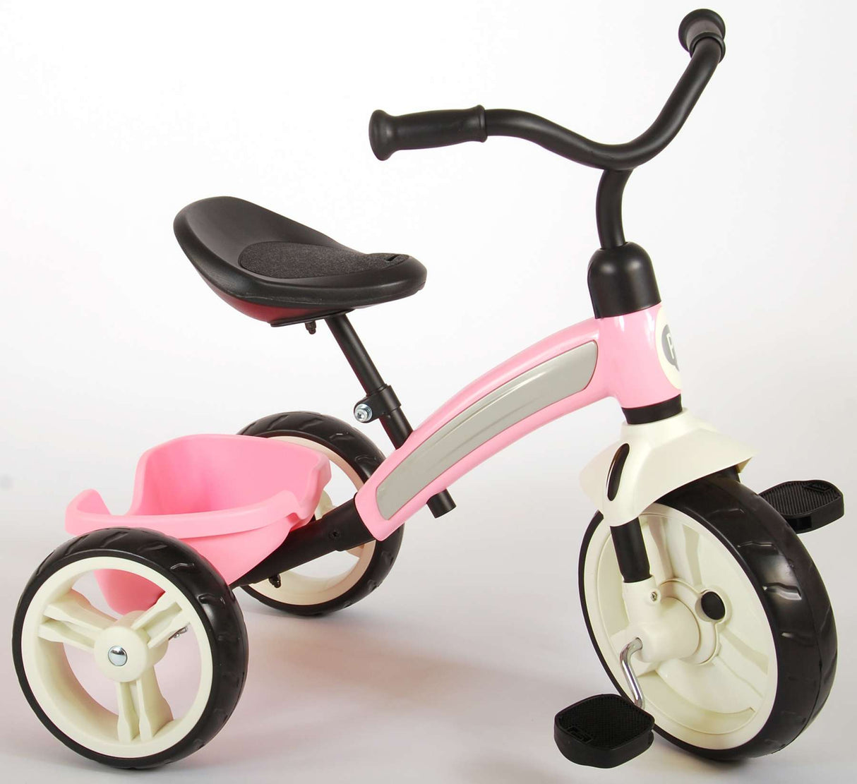 B-WARE - QPlay Elite-Dreirad Rosa - Verstellbarer Sitz, Lenkrad und starke EVA-Räder, faltbar und praktisch, 2-6 Jahren