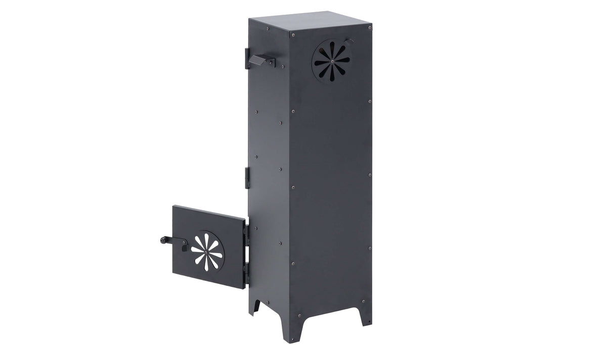 Rückseite des Räucherofens DUO