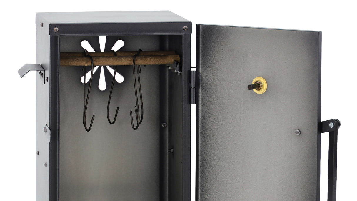 Stange mit Aufhängehaken am Räucherofen DUO