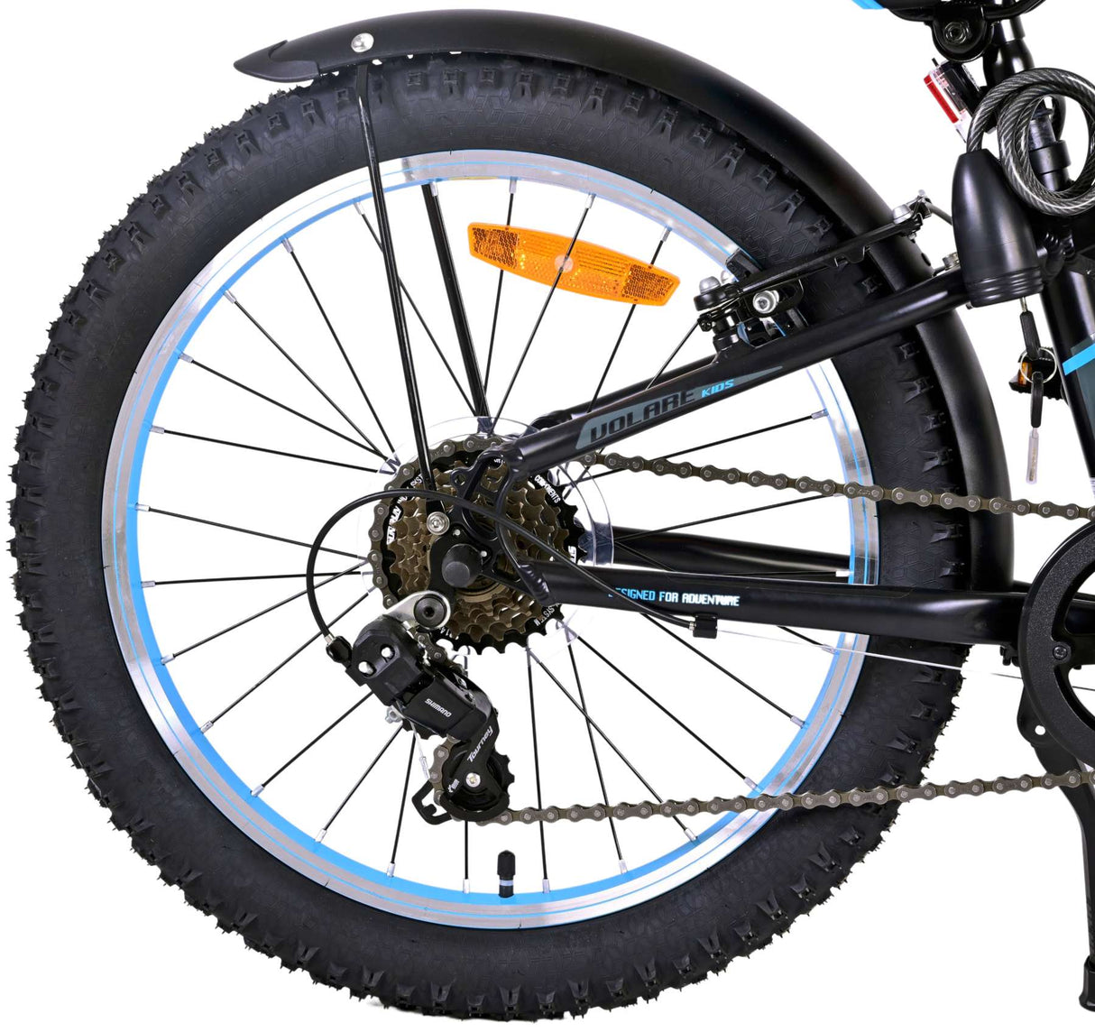 Volare Rocky Kinderfahrrad - 20 Zoll - Schwarz Blau - 95% fertig - 6 speed - Prime Collection