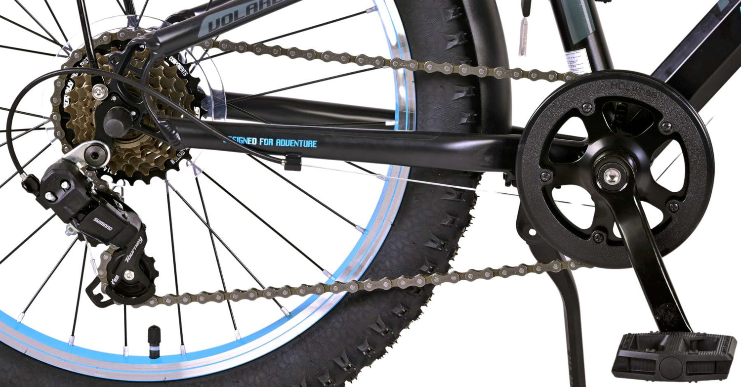 Volare Rocky Kinderfahrrad - 20 Zoll - Schwarz Blau - 95% fertig - 6 speed - Prime Collection