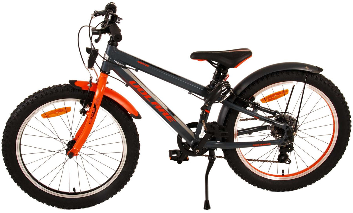 Volare Rocky Kinderfahrrad - 20 Zoll - Grau Orange - 6 speed - Prime Collection