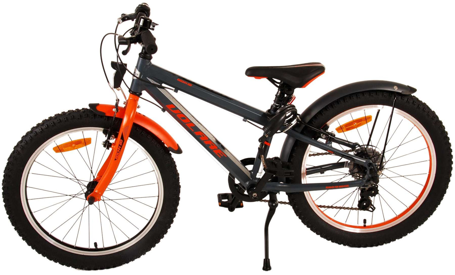 Volare Rocky Kinderfahrrad - 20 Zoll - Grau Orange - 6 speed - Prime Collection