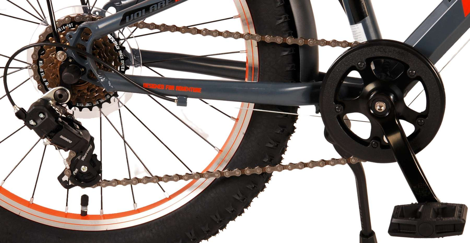 Volare Rocky Kinderfahrrad - 20 Zoll - Grau Orange - 6 speed - Prime Collection