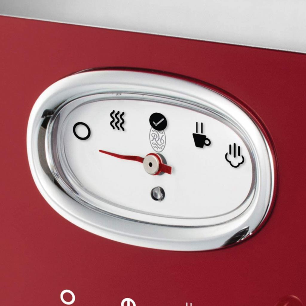 Russell Hobbs Siebträger Retro Espressomaschine Rot + 2 Tasseinsätzen + Wassertank+ Milchschaumdüse