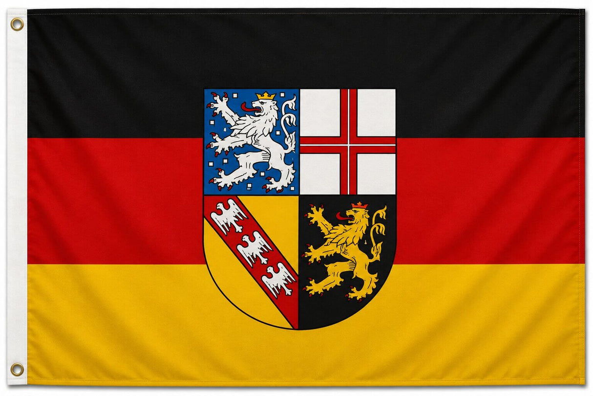 Flagge Saarland 90 x 150 cm Fahne mit 2 Ösen 100g/m² Stoffgewicht Hissflagge Hissen