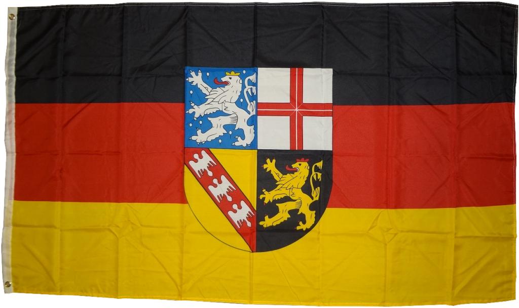 Flagge Saarland 90 x 150 cm Fahne mit 2 Ösen 100g/m² Stoffgewicht Hissflagge Hissen