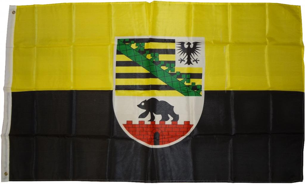 Flagge Sachsen-Anhalt 250 x 150 cm Fahne mit 3 Ösen 100g/m² Stoffgewicht Hissflagge