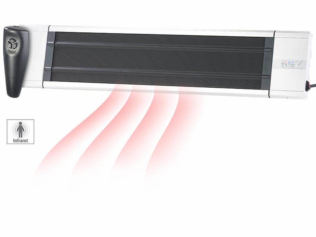 Semptec Infrarot-Dunkelheizstrahler RA-324 Timer Fernbedienung 2.400 Watt IP55 Heizung