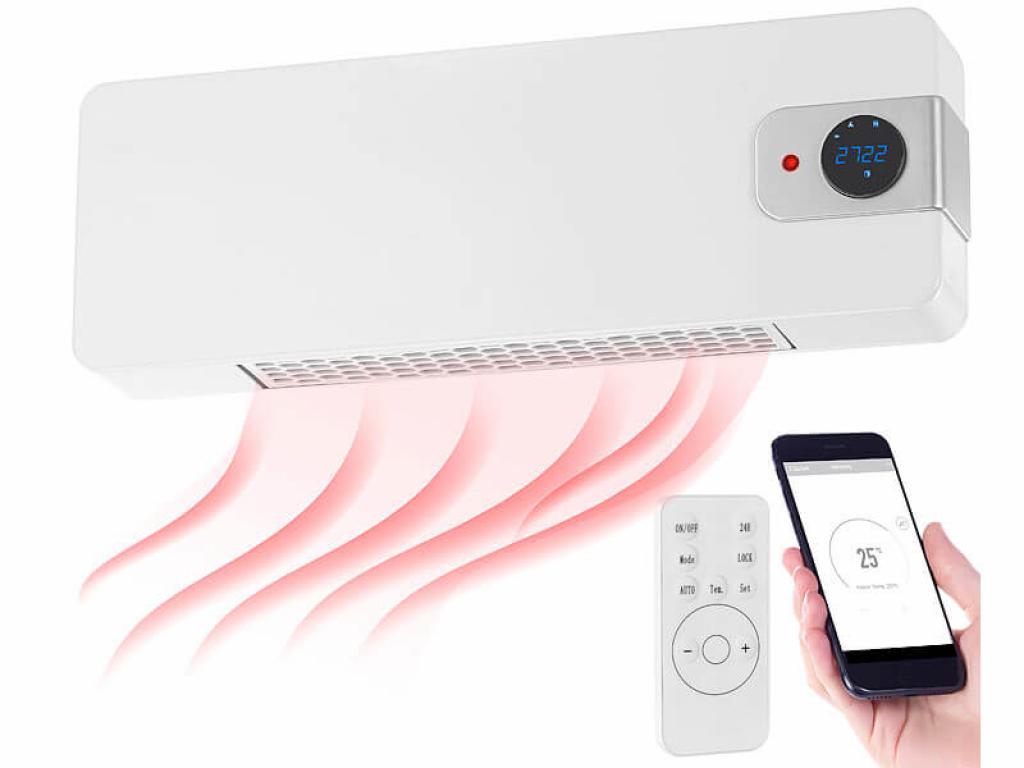 Sichler WLAN Keramik Heizlüfter NX-4771-907 WLAN-Wandheizlüfter, LED-Display, 2.000 W, App,