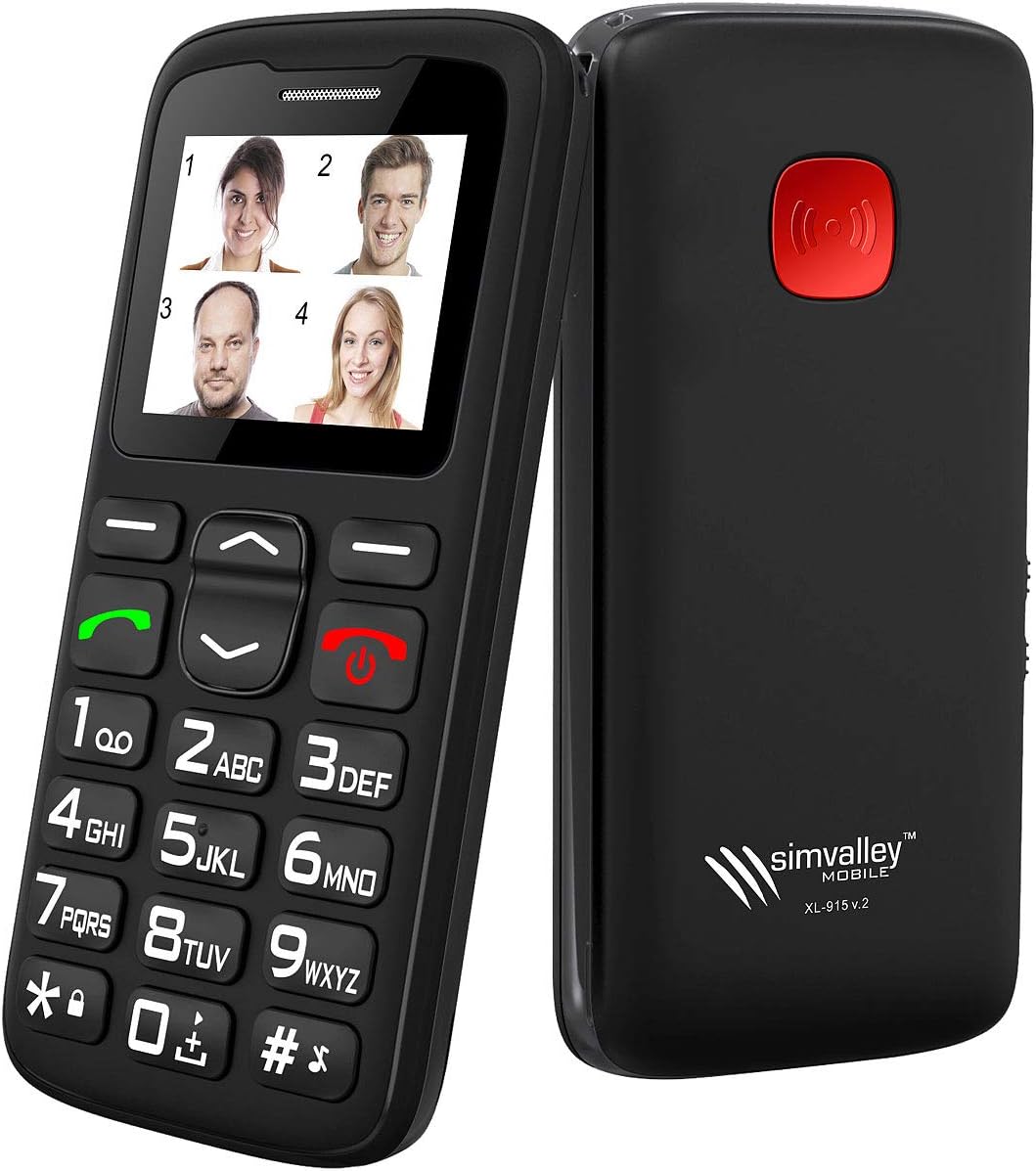 Simvalley Mobile XL-915 V2 Senioren- & Notruf-Handy mit Ladestation
