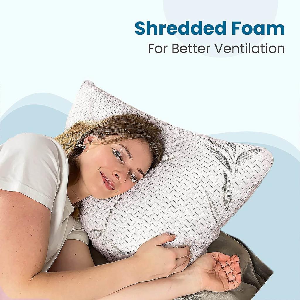 Sleepsia Bambuskissen Kingsize 40 x 80 cm (1er-Pack) mit geschreddertem Memory Schaum