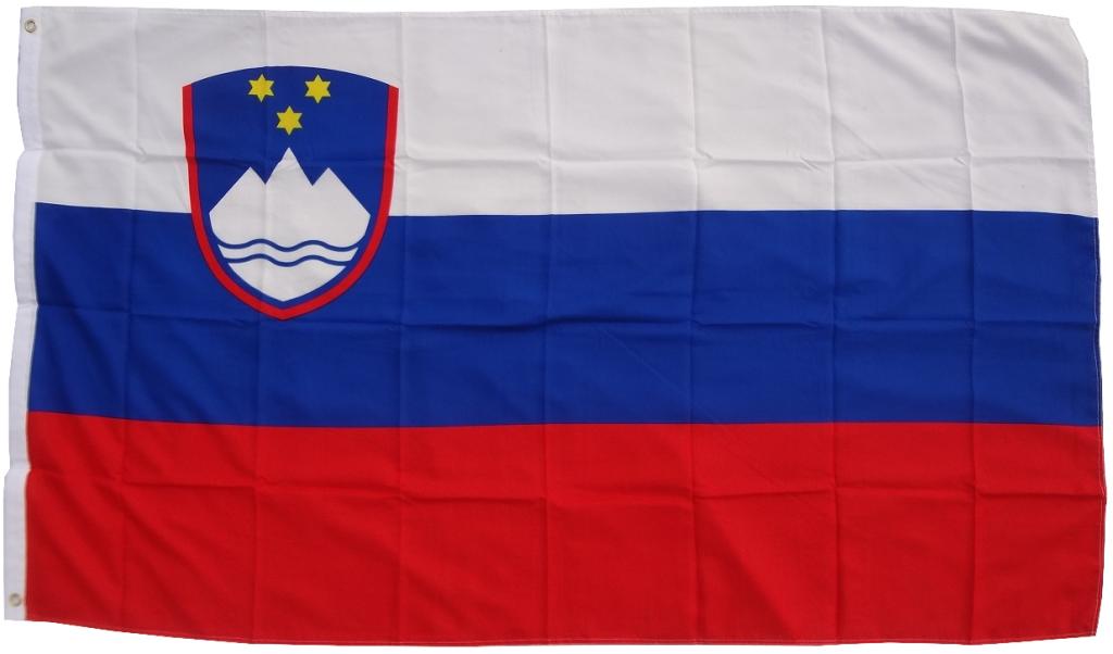 Flagge Slowenien 90 x 150 cm Fahne mit 2 Ösen 100g/m² Stoffgewicht Hissflagge Hissen