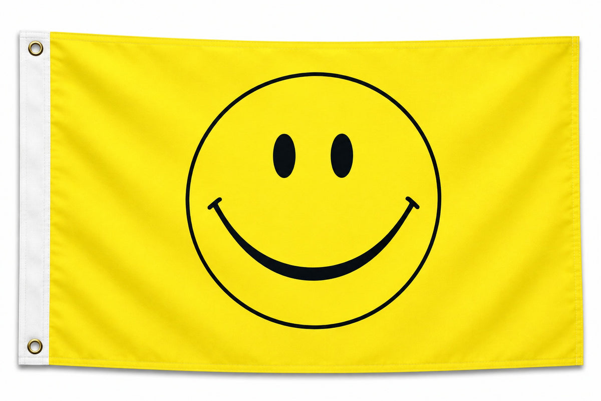 Flagge SMILEY gelb 90 x 150 cm mit 2 Messingösen