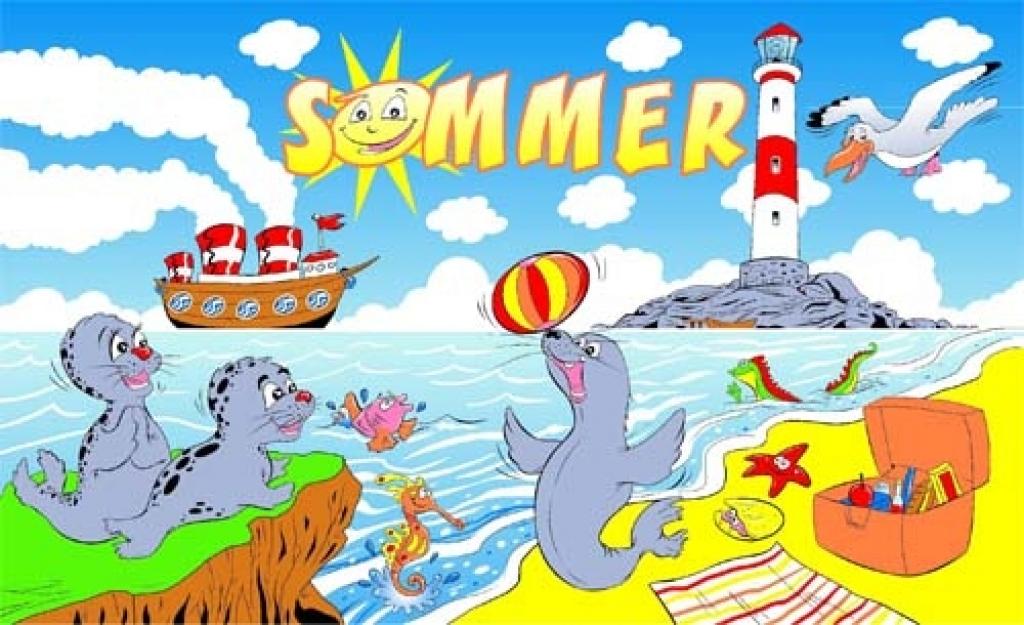 Flagge SOMMER LEUCHTTURM 90 x 150 cm