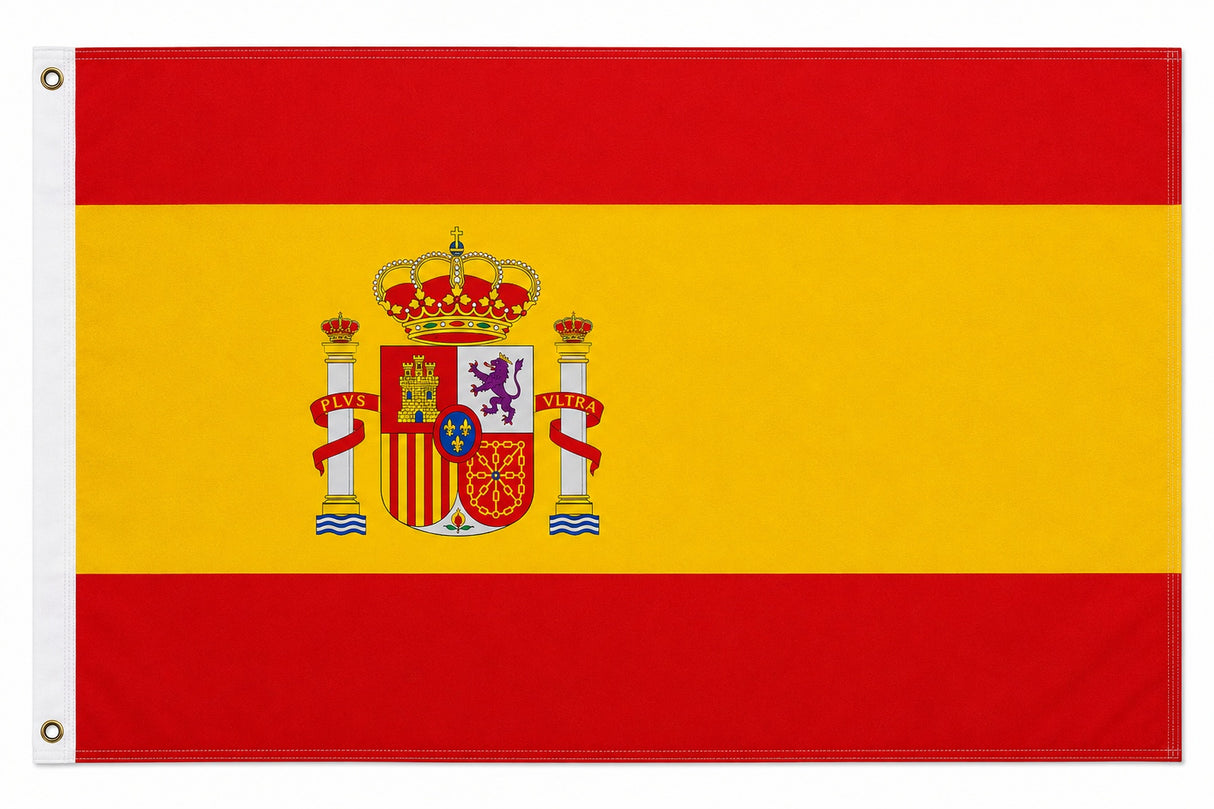 XXL Flagge Spanien 250 x 150 cm Fahne mit 3 Ösen 100g/m² Stoffgewicht Hissflagge