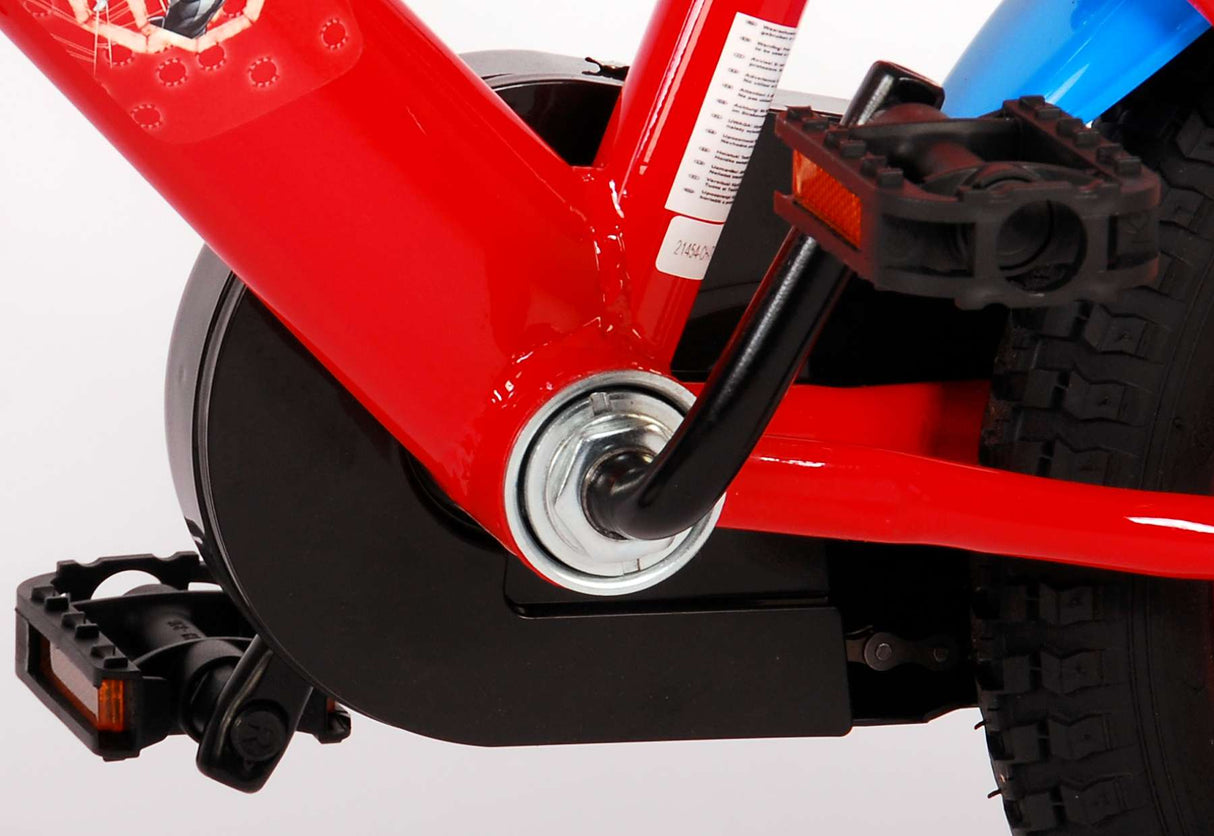 Volare Spider-Man Kidsbike - Jungen - 14 Zoll - Rot/Blau - Zwei Handbremsen