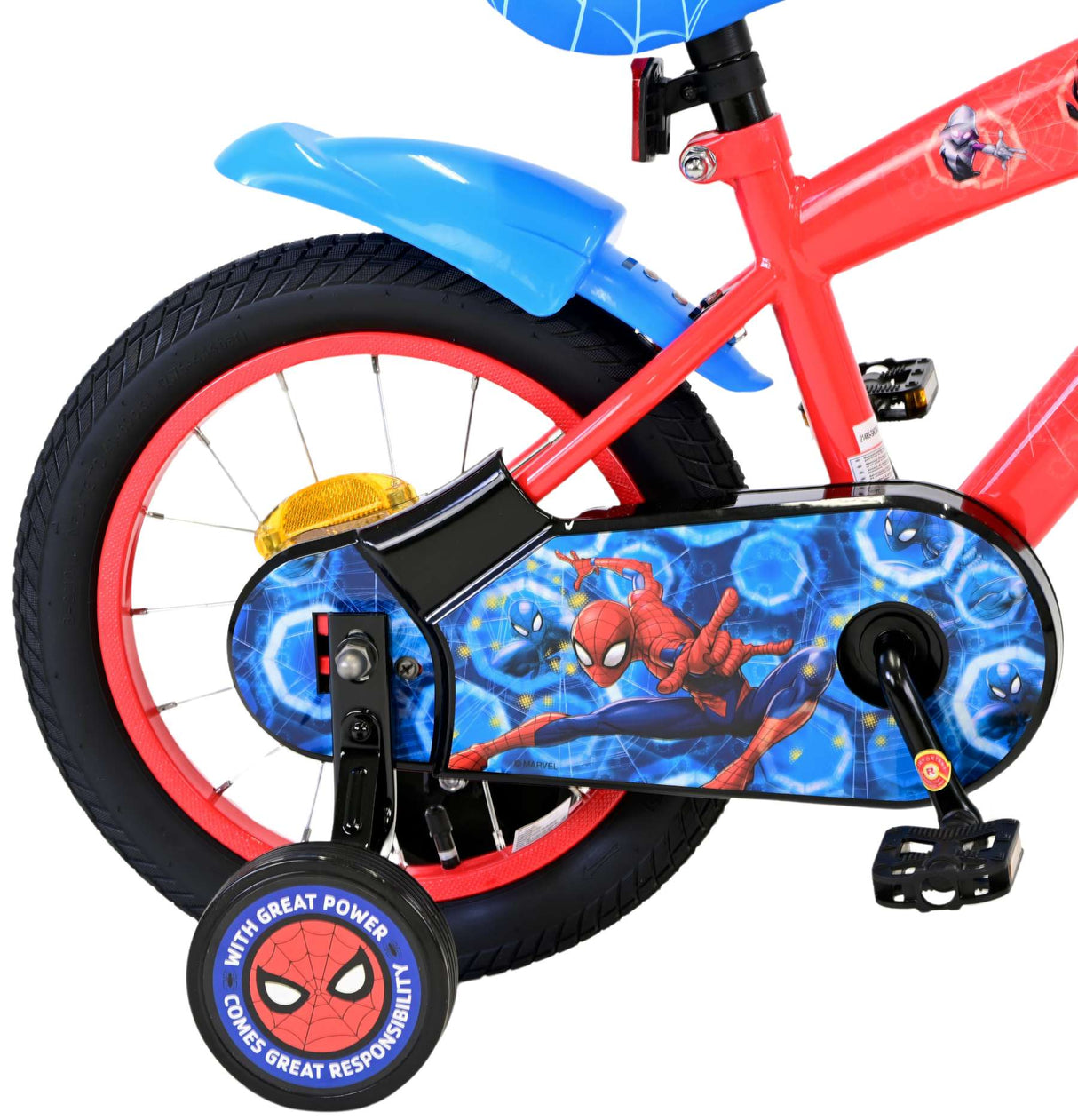 Volare Marvel Spider-Man Kinderfahrrad für Jungen - 14 Zoll in Rot/Blau