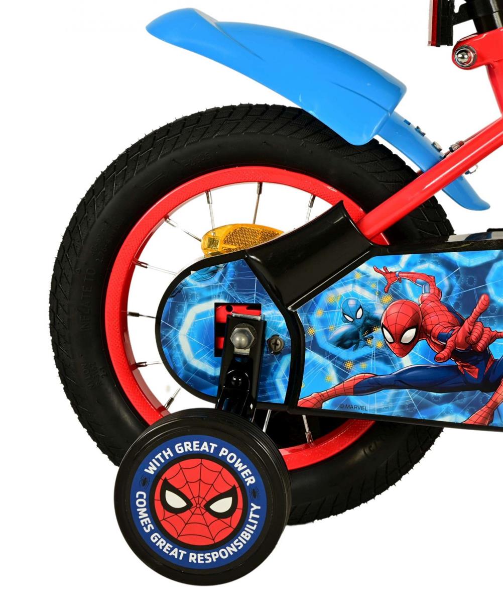 Volare Spider-Man Kinderfahrrad - Jungen - 12 Zoll - Blau/Rot