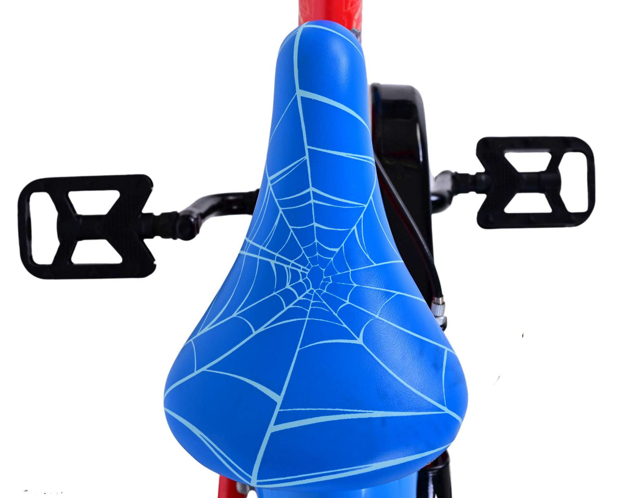 Volare Ultimate Spider-Man Kinderfahrrad - Jungen - 12 Zoll - Blau/Rot - Zweihandbremsen