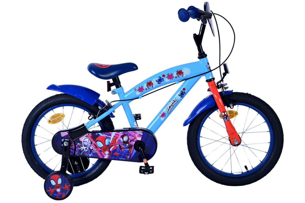 Volare Spidey Kinderfahrrad für Jungen - 16 Zoll in Blau mit Zweihandbremsen